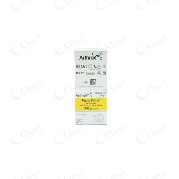 Arthrex FiberWire Suture 3-0 18in Blue w/Diamond Point Needle — SKU AR-7225