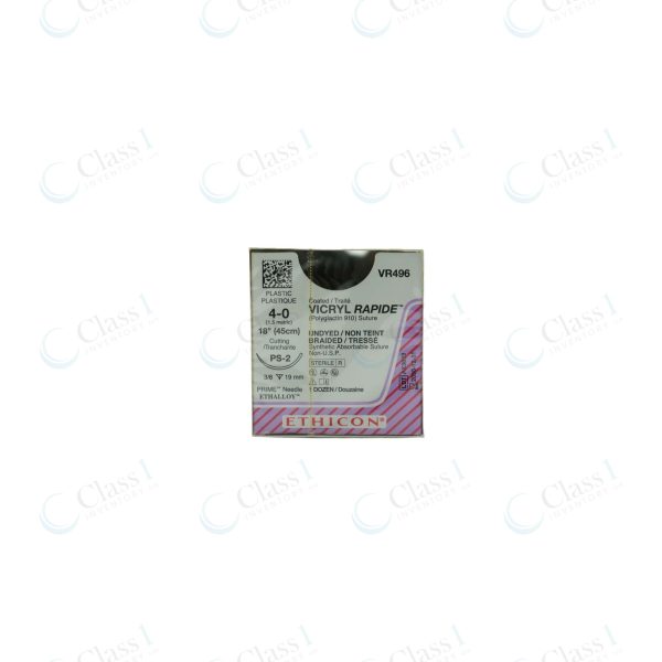 Ethicon Vicryl Rapide (polyglactin 910) Suture 4-0 — SKU VR496