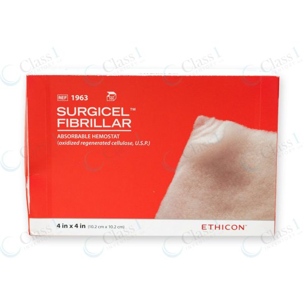 Ethicon Surgicel Fibrillar Hemostat 4"x4" (box), reference number 1963