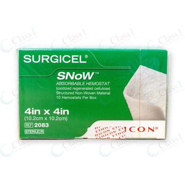 Ethicon Surgicel Snow Absorbable Hemostat 4"x4" (box), reference number 2083