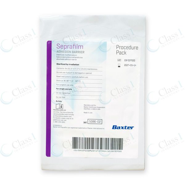 Baxter Genzyme Seprafilm Adhesion Barrier Procedure Pack 3"x 5", reference number 5086-02