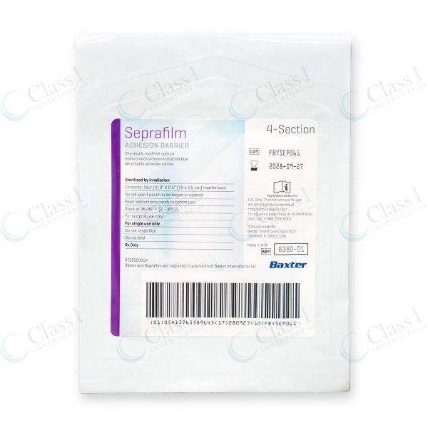 Baxter Seprafilm Adhesion Barrier 4-Section 3in x 2.5in, reference number 6380-01
