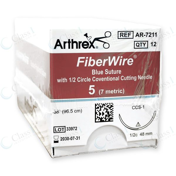 Arthrex FiberWire #5 Blue Suture 38" with Cutting Needle, reference number AR-7211