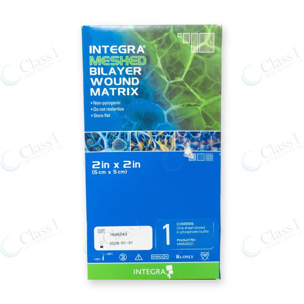 Integra Meshed Bilayer Wound Matrix 2"x2", reference number MWM2021