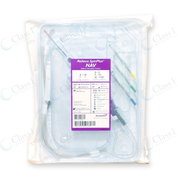 Acclarent Relieva SpinPlus NAV Balloon Sinuplasty System 5mm x 16mm, reference number RSP0516MFSN